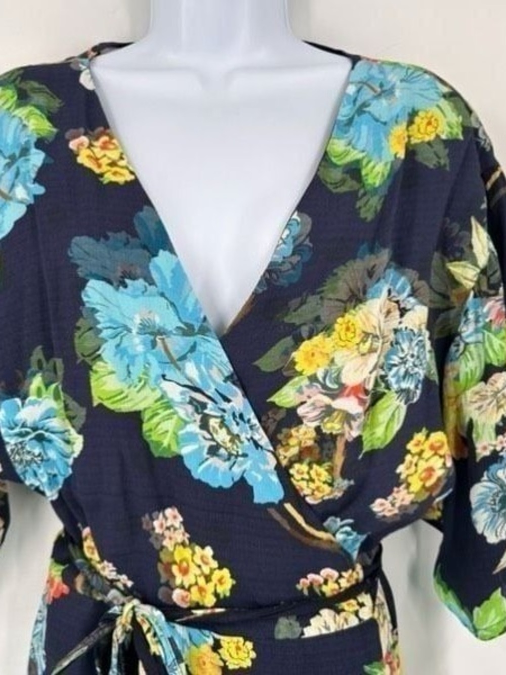 ROAM Sorrento Wrap Maxi Dress with Blue and Green Accents - Picture 5 of 6